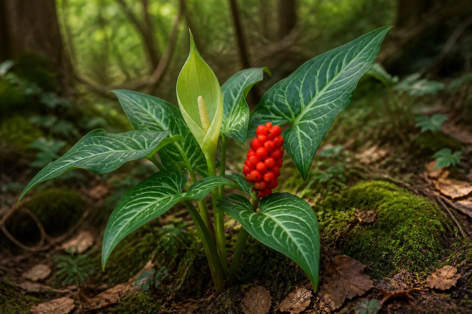 Arum italicum beaute toxique de la foret