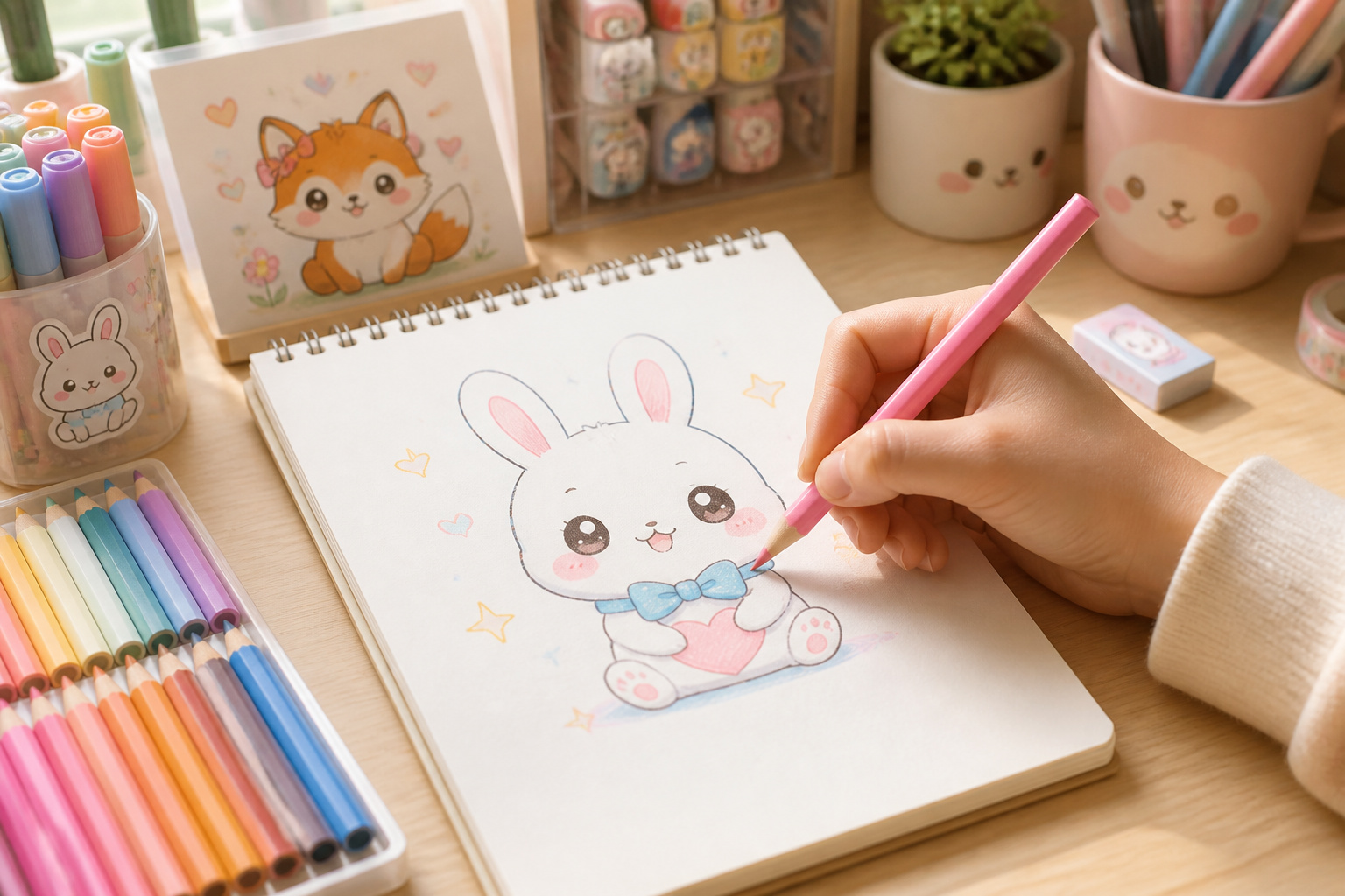 Creation dun lapin kawaii au crayon